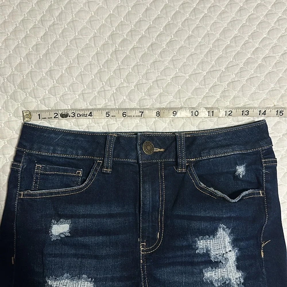 So high rise midi jean shorts